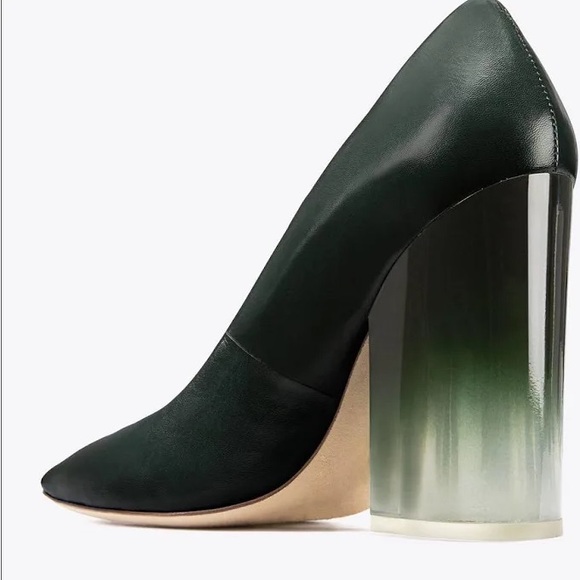 Tory Burch Francesca Green Heel Pumps - Picture 3 of 6
